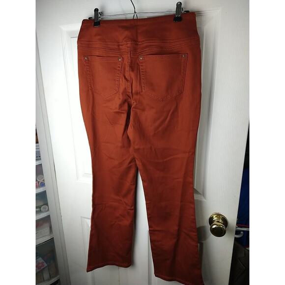 belle kim gravel Woman 4P Pants Rust Pullon Pocket Stretch Flat Front - Picture 9 of 9